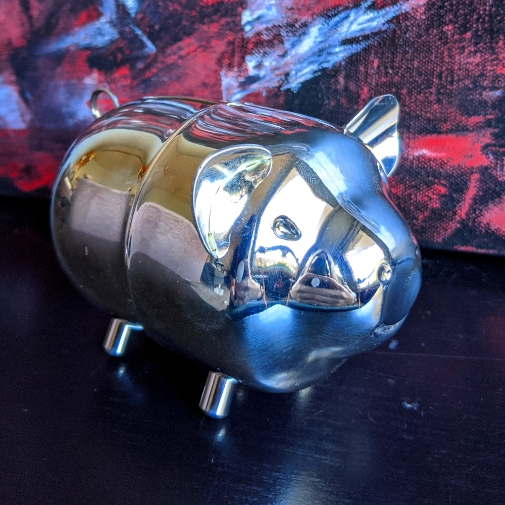 Silver plated piggy bank
